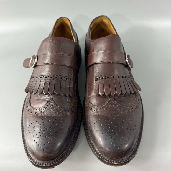 Suitsupply Kitty Monk Brown Leather Loafer Shoes, Size 45 main image 10